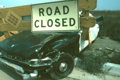 25. Cop car chashed and Road Closed