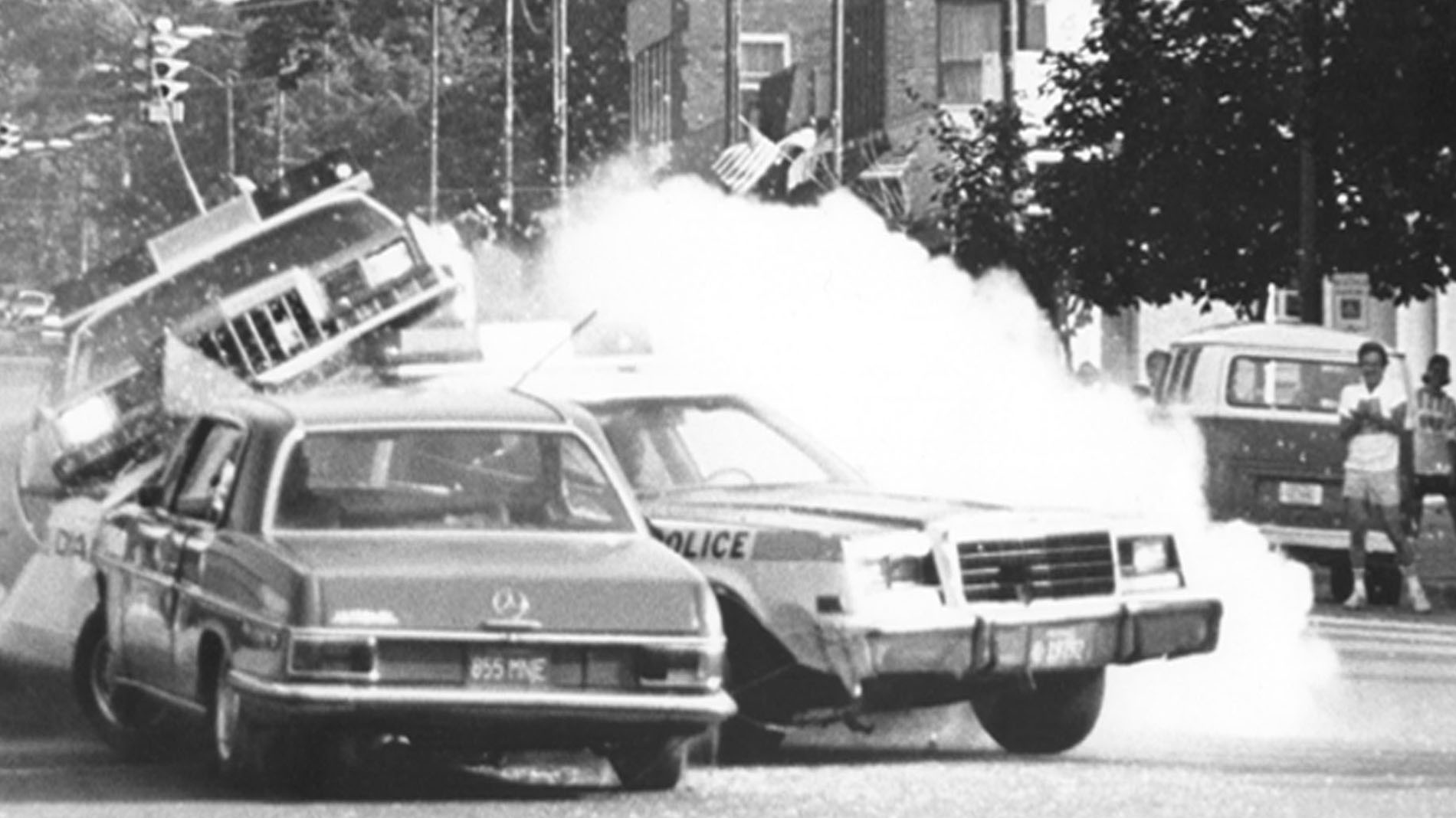 ZD Cop smashes the cop Car