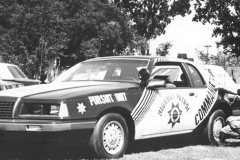 B Toby by one of his cop cars he made