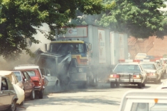H Semi Truck Smashes into a line of cars