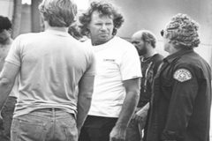 Q Toby setting up scene at Water Tower